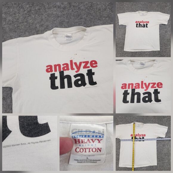 VTG Y2K 2002 Analyze That Mens L Large Movie Film Promo Warner Bros T Shirt - Picture 1 of 13